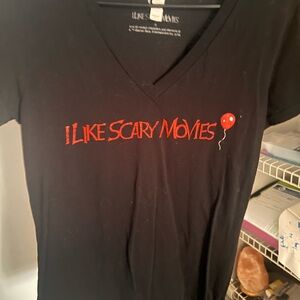 'I Like Scary Movies' V-Neck T-Shirt